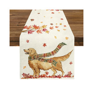 อุปทานจํานวนมากขายร้อนปักพิมพ์แบบกําหนดเองนักวิ่งโต๊ะผ้าฝ้ายแท้ 100% พร้อมโลโก้ส่วนตัว - Product Image 1