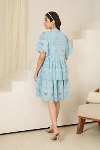 Robe bohème en coton indien fait à la main pour femmes, tenue de fête d'été élégante avec cadeau de mariage personnalisé, approvisionnement ODM - Product Image 4