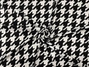 UPF 50 Anti-UV reciclado polivinílico traje de baño negro pata de gallo impreso tela transparente elástica para <span class=keywords><strong>Bikini</strong></span> - Product Image 2