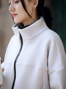 ชุดวอร์ม2ชิ้นผ้าฟลีซแบบมีซิปมีฮู้ดสำหรับผู้หญิงชุดวอร์มผ้าคอตตอนแบบลำลองออกแบบได้ตามต้องการ - Product Image 2