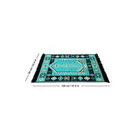 Tapis de prière anatolien Shark Kilim 12 turquoise en coton et polyester, lavable, tissé à la main