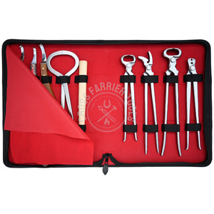 ชุดเครื่องมือ farrier แบบ all-in-one HOOK LOOP Knife hoof nippers คีมตัดฝีเครื่องมือเหล็กปลอมแปลงค้อน hoof และบัฟเฟอร์ - Product Image 6