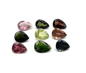 Lot de pierres précieuses en vrac de tourmaline multicolore naturelle 3*5-6*8 MM pierre précieuse coupée en poire pour la fabrication de bijoux - Product Image 6
