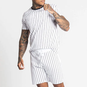 Design personnalisé pour hommes, ensemble t-shirt et short respirants, survêtement décontracté tissé formel lavé en polyester/coton 100% en coton tricoté - Product Image 2