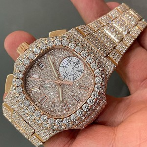 Iced Diamond Watch Totalmente Ice Out Moissanite Diamond Hombres Mujeres Reloj Hip Hop Automático Movimiento de lujo Reloj de diamantes - Product Image 5