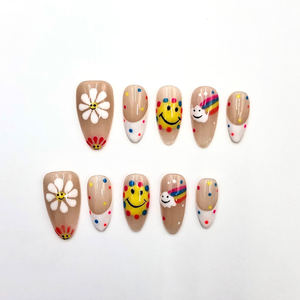 Set di chiodi da bara di lusso Aura Chic con unghie finte lunghe quadrate modello in stile francese nudo - Product Image 1