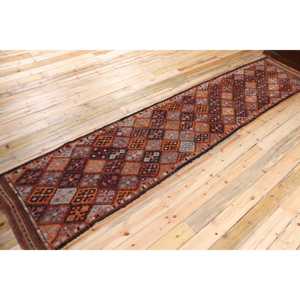 พรมตุรกีวินเทจ ขนาด 2.9x13.9 ฟุต สีน้ำตาล ลายเฮอร์กี ลายเพสลีย์ - Product Image 2