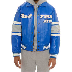 100% แจ็คเก็ตหนัง Avirex สำหรับผู้ชายปรับแต่งได้ไซส์ใหญ่พิเศษมีซิปรูดดีไซน์แฟชั่นใหม่ - Product Image 3