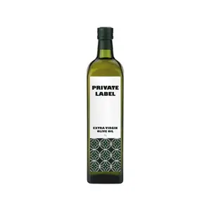 Aceite de oliva virgen extra ecológico prensado en frío de alta calidad española de etiqueta privada botella de vidrio de 1 litro X12 buen precio listo para Expo