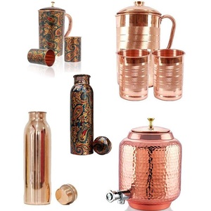 Jarra de cobre martillado con incrustaciones de ágata Natural, diseño ecológico Vintage, embalaje personalizado para colección de vasos de lujo - Product Image 4