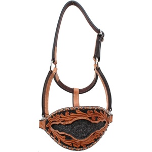 Color marrón cuero caballo Halter show Stitch Halter cuero caballo Halter latón hardware amarillo puntada - Product Image 2