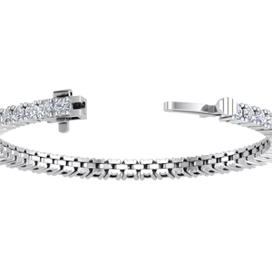 สร้อยข้อมือเทนนิสสำหรับผู้หญิง เพชรเลี้ยงในห้องปฏิบัติการ ทรงบริลเลียนต์ ชุบทอง 9K ได้รับการรับรองจาก IGI เครื่องประดับงานปาร์ตี้สุดอินเทรนด์ ความใสระดับ EF ราคาดีที่สุด - Product Image 3