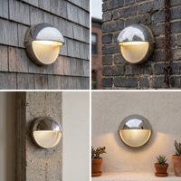 Applique Murale LED E26 Industrielle Vintage en Aluminium Coulée et Verre, Ovale, Étanche, pour Extérieur, Couloir, Jardin, Café, avec Lamelles