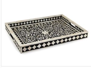 Bandeja con incrustaciones de hueso de último diseño con patrones de diseño floral, bandeja para servir con incrustaciones de hueso para vajilla - Product Image 4