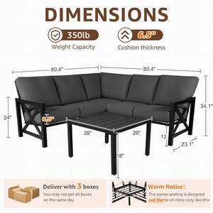 Hotel and Cafe Grade Homall <b>Patio</b> <b>Furniture</b> Set Factory Direct Wholesale - Product Image 5