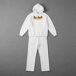 ชุดวอร์มมีฮู้ดผู้ชายคุณภาพสูงสำหรับฤดูหนาว เสื้อผ้าสตรีทแวร์แบบสั่งทำพิเศษ พิมพ์ลาย/สีพื้น ผ้าฝ้าย 100% ทรงโอเวอร์ไซส์ ชุดเซ็ต 2 ชิ้นสำหรับผู้ชาย - Product Image 2