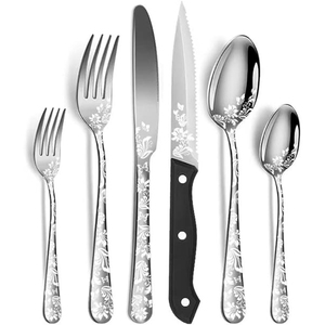 New High Quality Stainless Steel Silverware Set 4 Pcs Spoons Forks and Knives Wedding Gold Flatware for Events Gift - Product Image 3