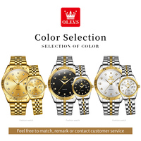 OLEVS 5526 Couple Watches Top Brand Original Quartz Wristwatch Waterproof Luminous Diamond Scale Magnifier Man and Women Watch
