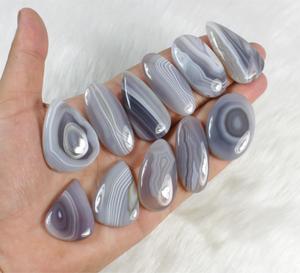 Lot de pierres précieuses en vrac polies de haute qualité en agate naturelle du Botswana pour la fabrication de colliers pendentifs en acier inoxydable - Product Image 3