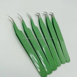 แหนบต่อขนตาปลายแหลม ทำจากสแตนเลสสีเขียวอย่างดี พร้อมด้ามจับไฟเบอร์ ป้องกันไฟฟ้าสถิต ทนทาน พร้อมกระจกและโลโก้สั่งทำได้ - Product Image 5