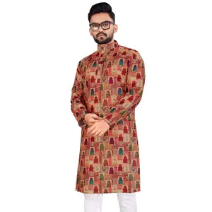 Ready made Magic Cotton Mens Kurt With Pajama at Wholesale Price for online sale