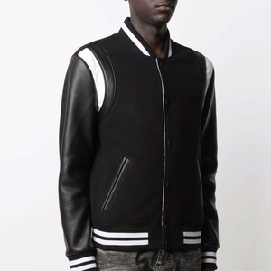 Men's Custom Winter Varsity Jacket 100% Cotton High Quality OEM Design Stand Collar Front Logo - Product Image 3