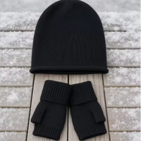 Gants d'hiver noirs premium sans couture pour femme, style streetwear, en textile turc de haute qualité (polyester/nylon), décontractés, sportifs et élégants