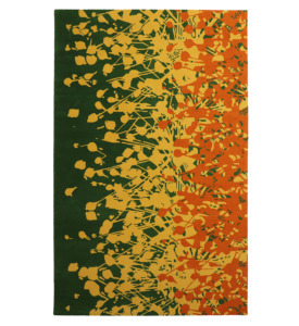 Custom Made Eco-Friendly Modern Abstract Splash Design Hand-Tufted <b>Wool</b> Rug Green <b>Gold</b> Yellow Orange Gradient Home Living Room - Product Image 1