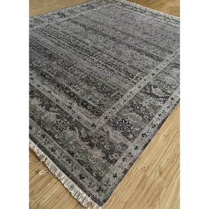 Tapis en laine afghane classique Viscaya à motifs floraux gris et noir, noué à la main, tissage plat, pour salon ou couloir, grande taille EA-3034 - Product Image 2