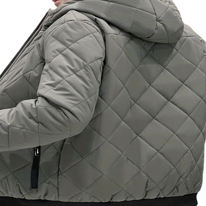 Custom Logo <b>Waterproof</b> Breathable Thick Winter <b>Puffer</b> <b>Jacket</b> for Men <b>with</b> <b>Hood</b> Polyester Filling Canvas Fabric <b>Puffer</b> <b>Jacket</b> - Product Image 5