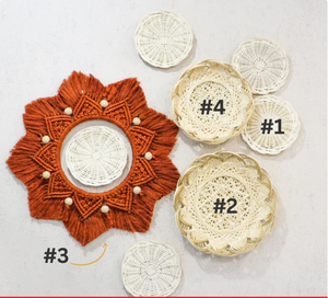 ชุดตะกร้าหวายทรงกลมแขวนผนัง,ชุดตะกร้าแขวนผนังสไตล์โบโฮ14สำหรับตกแต่งห้องรับแขก - Product Image 6