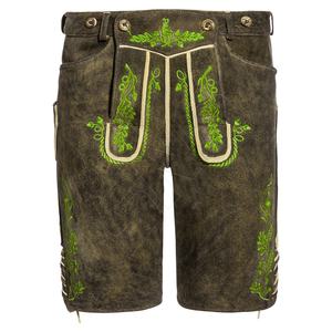 Pantalon long en cuir pour homme, style vintage, Lederhosen en tissu tissé, tenue bavaroise Trachten, grande taille, Bundhosen avec logo imprimé à la taille - Product Image 4