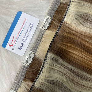 Produit de luxe clip ins extensions de cheveux humains vietnamiens pas d'enchevêtrement pas de perte expédition dans le monde entier prix de gros - Product Image 1