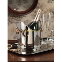 Porte-bouteille de vin de Champagne en aluminium poli moderne avec support de base seau à glace de luxe refroidisseur pour bar hôtel fête restauration utilisation