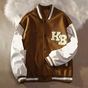 แจ็กเก็ตคอปกตั้งสำหรับผู้หญิงเสื้อแจ็กเก็ตแขนยาวสีเขียวและสีขาวพิมพ์ลายได้ตามต้องการ - Product Image 4