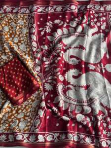 Nuevo Lanzamiento: Sari Maheshwari de Seda y Algodón Puro, Sari Tradicional Indio para Mujer, Disponible en Existencia - Product Image 4