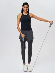 Comprar moda al por mayor logotipo personalizable mujeres Racerback tanque entrenamiento acanalado elástico Fitness Activewear Yoga correr deportes - Product Image 3