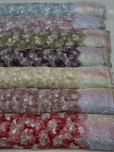 Tissu en filet importé de qualité supérieure avec perles de travail manuel pour les saris de mariée Lehengas et les robes de soirée disponibles dans des couleurs élégantes - Product Image 3