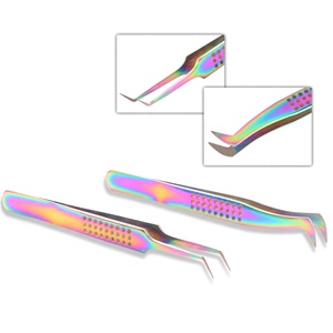 Multi Color <b>Dot</b> Design Wholesale High Quality Stainless Steel Eyelash Extension Tweezers Fiber Tip Lash Grafting <b>Tool</b> - Product Image 1