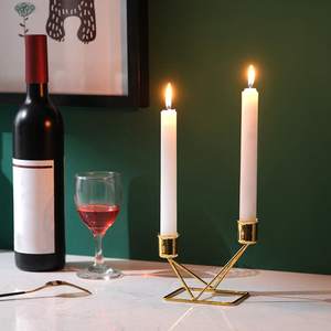 Golden Pillar <b>Candle</b> Holder Set for a Cozy Ambience Mid Century Elegant Décor for Tabletop <b>Candle</b> Light Date Party - Product Image 1