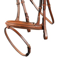 Meilleur prix qualité supérieure personnalisé bride anatomique Flash muserolle doux rembourré en cuir véritable équipement d'équitation équestre