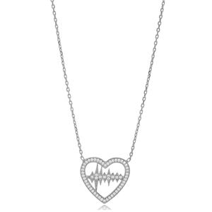 Coeur Beat Design Coeur Forme Zircon Pierre Charme Collier Turc Fabriqué À La Main En Gros 925 Bijoux En Argent Sterling - Product Image 5