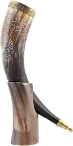 Corne à boire Viking personnalisée de style luxueux, polie, de haute qualité, style animalier, étanche, vaisselle européenne de luxe en cuir - Product Image 2