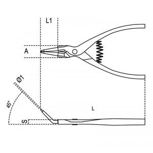 BETA 45 ° Poignées revêtues de PVC Pince à circlips externe à motif courbé Multi-Pack - Product Image 2