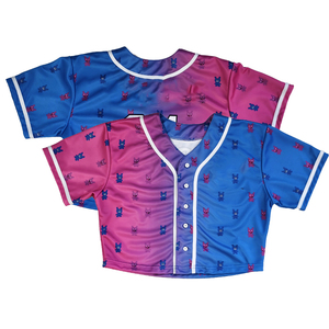 Maillots de baseball et de softball boutonnés pour jeunes chemises à motif vierge imprimées avec logo personnalisé respirant Technique de sublimation vêtements de sport - Product Image 1