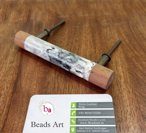 Handmade Wooden Resin <b>Door</b> Handle Knobs Metal Drawer Cabinet Pulls <b>for</b> Kitchen Villa Furniture Decor Wardrobe Bathroom Dresser - Product Image 1