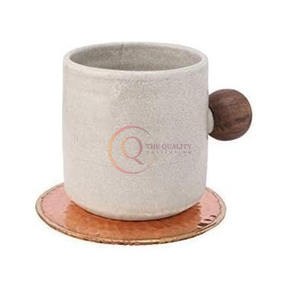 Juego de posavasos de cobre de gran tamaño de calidad superior, diseño de piedra de 5mm para vajilla elegante, suministro al por mayor de India para té y café - Product Image 3