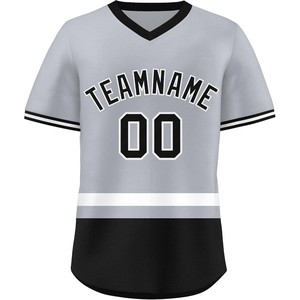 Fournisseur de maillots de baseball OEM haut de gamme, t-shirt à col en V en polyester respirant, impression par transfert thermique, logo, vente en gros - Product Image 3
