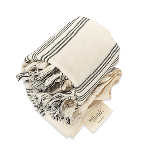 Best Price Taste Trends Turkish Peshtemal 70% Raw Cotton 30% Linen Absorbent Quick Dry Gym Fouta Custom Logo Striped Sand-Free - Product Image 1
