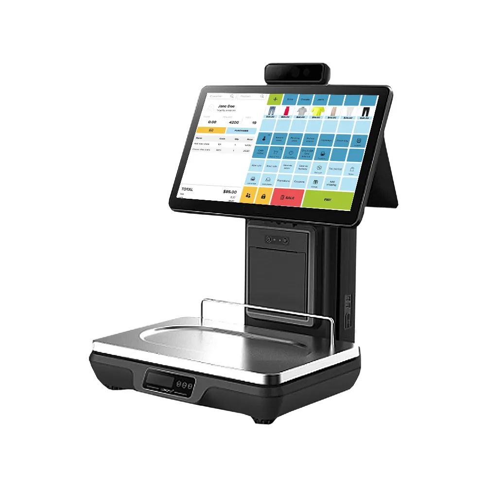 15.6 Inch Scale POS Integrated Weighing Scale For Super Markets All in One Touch Screen POS System With Weighing Scale